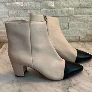 Seychelles Bone and Black Booties 10
